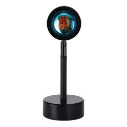 Lampa ambientala RGB, efecte de lumini, control prin aplicatie telefon, telecomanda, proiecteaza Apus de Soare, cap rotativ 360°, Negru