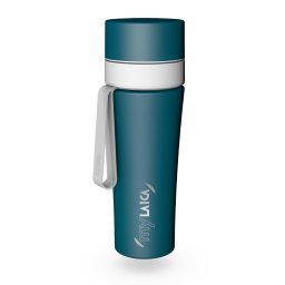 Sticlă filtrantă Sport myLaica, Inox, 0,55 litri, portabilă, Verde