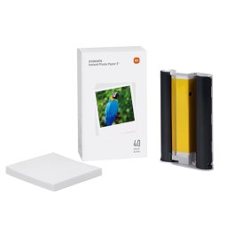 Hartie foto Xiaomi 3 inch (40 File) + cartus compatibil cu imprimanta foto portabila Xiaomi 1S EU, Alb