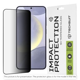 Techsuit 111D Privacy Full Glue - Folie protecție ecran din Sticlă securizată - compatibil cu Apple iPhone 15 Plus - Privacy - culoare Negru