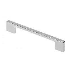 Maner metalic pentru mobilier, model SARMIS, stil modern/minimalist, Distanta dintre gauri = 128 160 192 256 mm, finisaj crom lucios (Distanta dintre gauri: 128 mm)