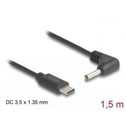 Cablu de alimentare USB type C la DC 3.5 x 1.35mm unghi T-T 1.5m, Delock 85393