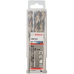Set 5 burghie pentru metal HSS-CO, 11 x 94 x 142 mm, prindere cilindrica