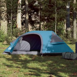 Cort de camping cupola pentru 1 persoana, albastru, impermeabil GartenMobel Dekor
