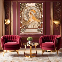 Tablou Canvas Zodiac Art Nouveau Alphonse Mucha TRM8 (Dimensiune LxH: 70x100cm)