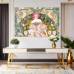 Tablou Canvas Ilustratie Florala, Alphonse Mucha TRM5 (Dimensiune LxH: 150x100cm)