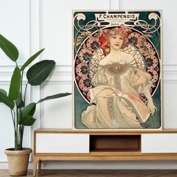 Tablou Canvas Femeie Art Nouveau Alphonse Mucha TRM7 (Dimensiune LxH: 50x70cm)