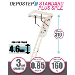 Scara pod DEPOSTEP STANDARD PLUS SPLE pliabila din lemn H max 310 cm