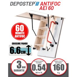 Scara pod antifoc DEPOSTEP AEI 60 rezistenta la foc 60 minute, 280H