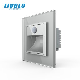 Lampa de orientare scara, cu senzor miscare si panou sticla Livolo