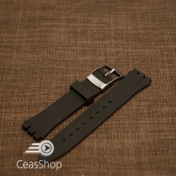 Curea silicon tip Swatch 19 mm neagră