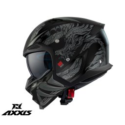 Casca Axxis model Hunter SV ONI B2 gri mat mat (ochelari soare integrati) - masca (protectie) barbie si cozoroc detasabile