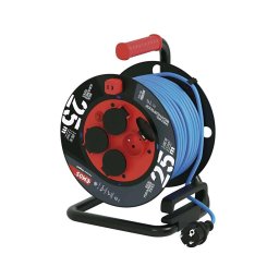 Prelungitor pe tambur cu 4 prize 25m silicon IP44