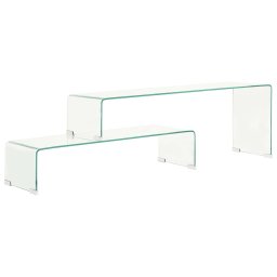 Set masute de cafea, 2 piese, 90x30x20/110x30x40 cm, sticla GartenMobel Dekor