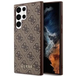 Husa Guess GUHCS23LG4GFBR S23 Ultra S918 brown/brown hard case 4G Metal Gold Logo