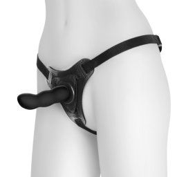 Crushious Snapper Strap On Negru Ham Ajustabil cu Dildo din Silicon