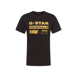 G-STAR Tricou 'Graphic 8' galben / negru