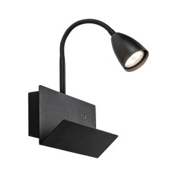 Lampă de perete cu raft Rabalux 71089 TACITO 1xGU10/25W/230V negru