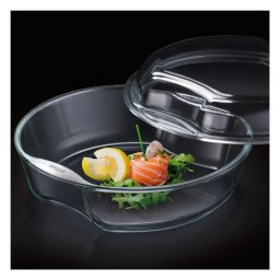 EXCLUSIVE Caserola sticla termorezistenta rotunda 2.5 l cu capac 1.5 l