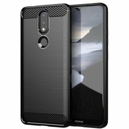 Husa Husa pentru Nokia 2.4 - Techsuit Carbon Silicone - Black