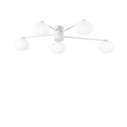 Plafonieră Hermes 316680, D:90 cm, 5xG9, metal alb, sticlă albă