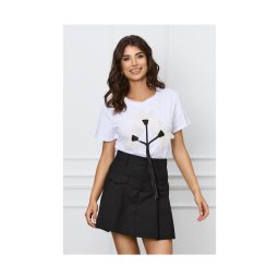 Fusta Andra neagra scurta cu pliuri