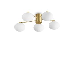 Plafonieră Hermes 316697, D:60 cm, 5xG9, metal alamă, sticlă albă