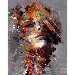 Set pictura pe numere, cu sasiu, Portret in pete de culoare, 40x50 cm