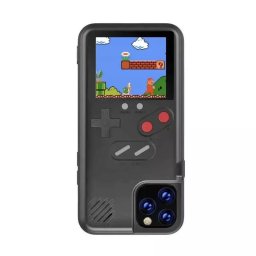 Husa model consola cu jocuri retro pentru iPhone 11, Gonga® Negru