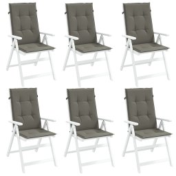 Perne scaun cu spatar înalt 6 buc. melanj gri 120x50x4cm textil GartenMobel Dekor
