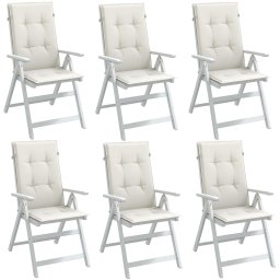 Perne scaun spatar înalt, 6 buc. melanj crem 120x50x4 cm textil GartenMobel Dekor