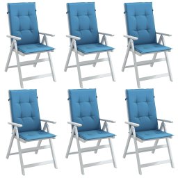 Perne scaun spatar înalt 6buc melanj albastru 120x50x4cm textil GartenMobel Dekor
