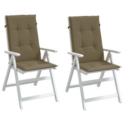 Perne scaun spatar înalt 2buc melanj gri taupe120x50x4cm textil GartenMobel Dekor