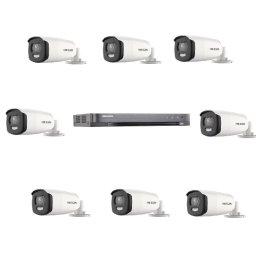Sistem supraveghere DVR 8 canale IDS-7208HUHI-M2/S/A + 8 camere Full Color DS-2CE12HFT-F28 5 Megapixel