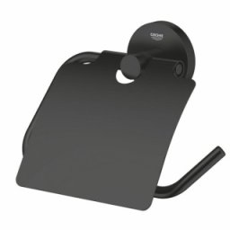 Suport hartie igienica cu aparatoare Grohe Essentials, negru mat