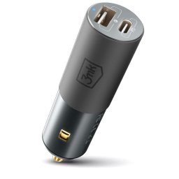 Incarcator Auto USB 3MK HyperCharger, Quick Charge, 100W, 1 X USB - 1 X USB Type-C, Argintiu