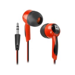 Casti defender cu fir, negru-rosu