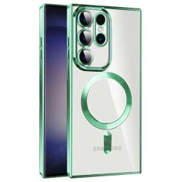 Husa Techsuit Luxury Crystal MagSafe Light - Husă telefon - compatibil cu Samsung Galaxy S23 Ultra - MagSafe - culoare Verde