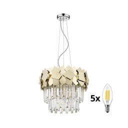 Lustră de cristal pe lanț Brilagi MIRAGE 5xE14/40W/230V