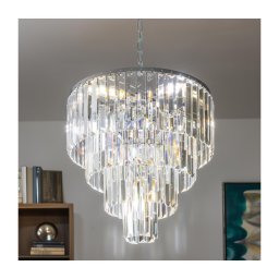 Lustră de cristal pe lanț Brilagi MOZART 5xE14/40W/230V crom lucios