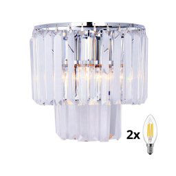 Aplică de cristal Brilagi MOZART 2xE14/40W/230V crom lucios