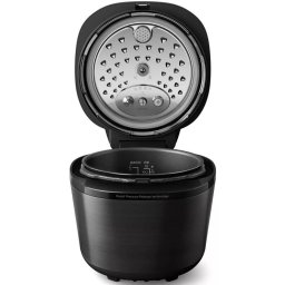 Oala sub presiune Philips HD2151/40, 1000W, capacitate 5l, 20+ programe pre setate, gătire rapidă, eliberarea presiunii, personalizarea etapelor de gătit, app NutriU, Negru