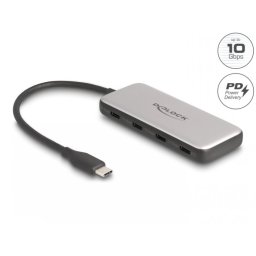 HUB USB type C 3.2 Gen2 la 4 x USB type C + PD 85W, Delock 64261