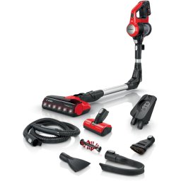 Aspirator vertical 2in1 Bosch BCS711PET 0.3 L 18V autonomie max 40 min Quick Stan Rosu-Negru