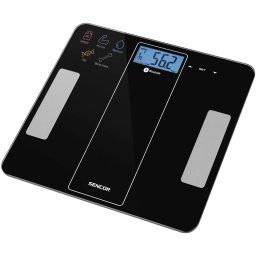 Cantar corporal Sencor SBS 8000BK, 12 utilizatori, 180 kg, Bluetooth, App, Negru