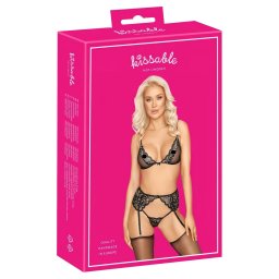 Kissable - set de lenjerie intimă (negru)