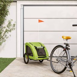 Remorca de bicicleta animale companie, verde textil oxford/fier GartenMobel Dekor