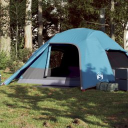 Cort de camping cupola pentru 4 persoane, albastru, impermeabil GartenMobel Dekor