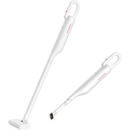 Aspirator vertical fără fir 100W, 18V, autonomie 45 min, recipient 0.6L, perie motorizată cu LED, pliabil, alb