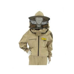 Bluza apicola cu masca din bumbac - bej - GLAMOUR- Lyson Premium Line
